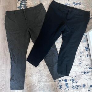 2 pair Lauren Conrad size 2x Dress Pants blk & gry